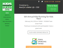 Tablet Screenshot of kidsrunningforkids.com